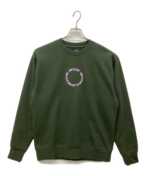 HUF（ハフ）HUF (ハフ) サークルロゴ刺繍スウェット グリーン サイズ:M 未使用品の古着・服飾アイテム