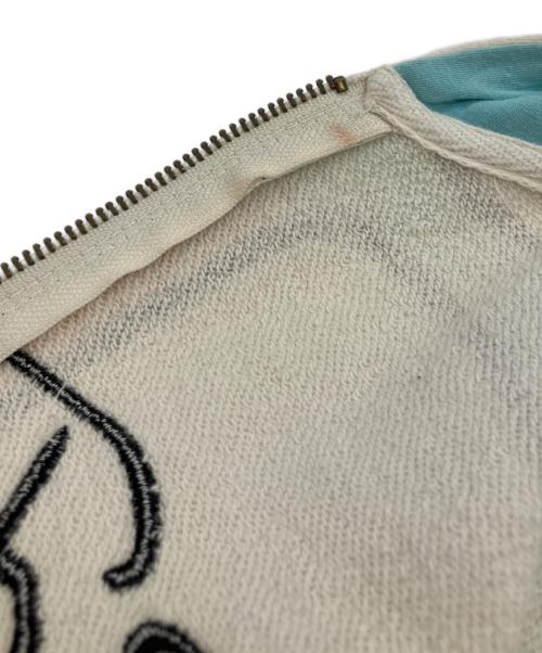 Ed Hardy（エド ハーディー）Ed Hardy (エド ハーディー) TRUE LOVEジップパーカー　総柄ジップパーカー　刺繍入りパーカー ホワイト サイズ:Mの古着・服飾アイテム