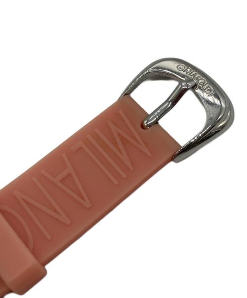 GRIMOLDI MILANO（グリモルディ ミラノ）GRIMOLDI MILANO (グリモルディ ミラノ) BORGONOVO/ボルゴノーヴォ　ラバーベルト 腕時計 ピンクの古着・服飾アイテム