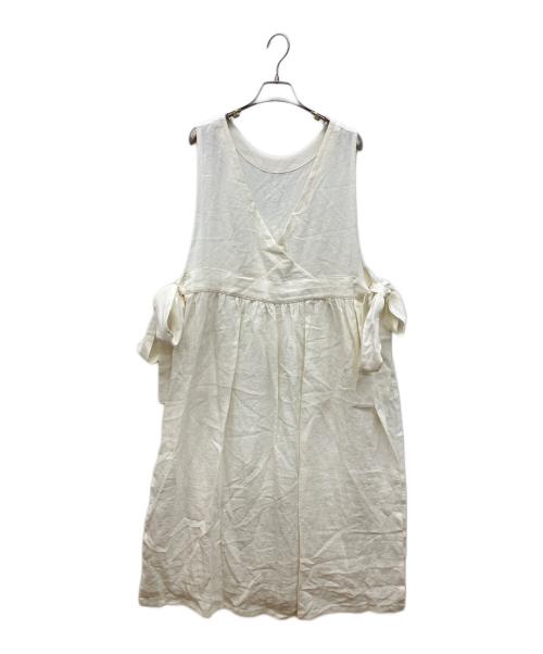 atelier emau（アトリエ エマウ）atelier emau (アトリエ エマウ) リネン エプロンドレス ベージュ サイズ:FREEの古着・服飾アイテム