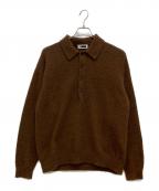 H BEAUTY&YOUTHエイチ ビューティー&ユース）の古着「ナッピングウール 4B ポロカラーニット」｜ブラウン