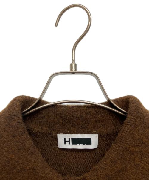 H BEAUTY&YOUTH（エイチ ビューティー&ユース）H BEAUTY&YOUTH (エイチ ビューティー&ユース) ナッピングウール 4B ポロカラーニット ブラウン サイズ:Ｓの古着・服飾アイテム