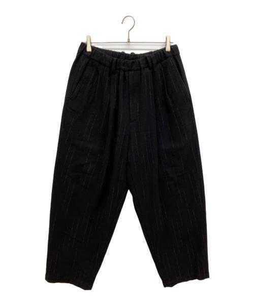 yokosakamoto（ヨウコサカモト）yokosakamoto (ヨウコサカモト) Double Pleated Wide Easy Pants　ダブルプリ―テッドワイドイージーパンツ　ウールパンツ ブラック サイズ:Ｍの古着・服飾アイテム