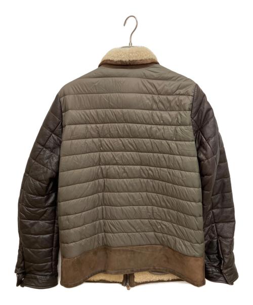 OLIVIERI（オリヴィエリ）OLIVIERI (オリヴィエリ) リアルムートン切替ダウンジャケット ブラウン サイズ:サイズ52の古着・服飾アイテム