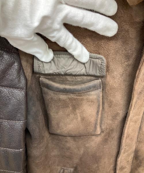 OLIVIERI（オリヴィエリ）OLIVIERI (オリヴィエリ) リアルムートン切替ダウンジャケット ブラウン サイズ:サイズ52の古着・服飾アイテム