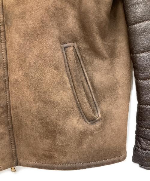 OLIVIERI（オリヴィエリ）OLIVIERI (オリヴィエリ) リアルムートン切替ダウンジャケット ブラウン サイズ:サイズ52の古着・服飾アイテム