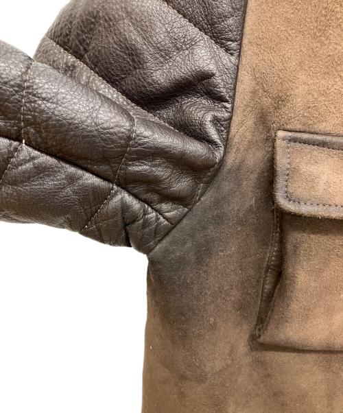 OLIVIERI（オリヴィエリ）OLIVIERI (オリヴィエリ) リアルムートン切替ダウンジャケット ブラウン サイズ:サイズ52の古着・服飾アイテム