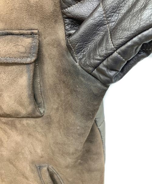 OLIVIERI（オリヴィエリ）OLIVIERI (オリヴィエリ) リアルムートン切替ダウンジャケット ブラウン サイズ:サイズ52の古着・服飾アイテム