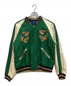 東洋エンタープライズトウヨウエンタープライズ）の古着「スカジャン　FINGHTING COCKS×JAPAN MAP」｜グリーン