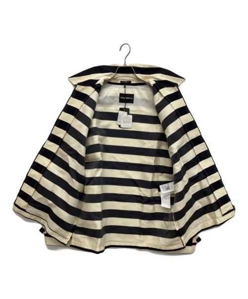 EMPORIO ARMANI（エンポリオ アルマーニ）EMPORIO ARMANI (エンポリオ アルマーニ) ボーダージップアップジャケット ブラック サイズ:50の古着・服飾アイテム