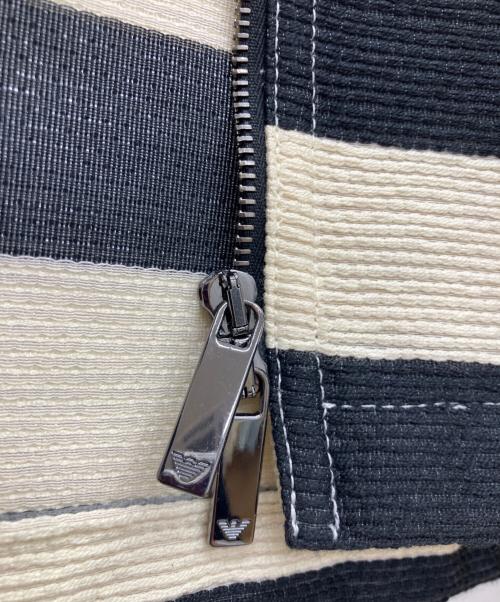 EMPORIO ARMANI（エンポリオ アルマーニ）EMPORIO ARMANI (エンポリオ アルマーニ) ボーダージップアップジャケット ブラック サイズ:50の古着・服飾アイテム