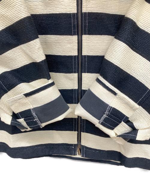 EMPORIO ARMANI（エンポリオ アルマーニ）EMPORIO ARMANI (エンポリオ アルマーニ) ボーダージップアップジャケット ブラック サイズ:50の古着・服飾アイテム