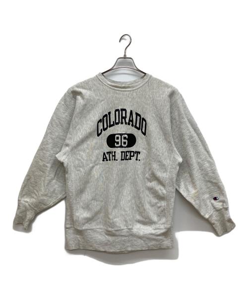 Champion REVERSE WEAVE（チャンピオン リバース ウィーブ）Champion REVERSE WEAVE (チャンピオン リバース ウィーブ) 3段カプセルプリント 90s リバースウィーブスウェット グレー サイズ:XLの古着・服飾アイテム