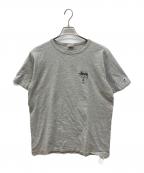stussy×campionステューシー×）の古着「ランタグ両面プリントTシャツ」｜グレー
