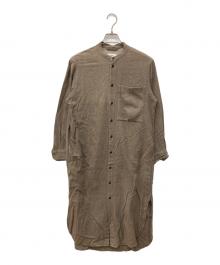 UNFIL（アンフィル）の古着「shankar cotton-flannel shirt dress」｜ブラウン