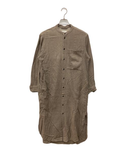 UNFIL（アンフィル）UNFIL (アンフィル) shankar cotton-flannel shirt dress ブラウンの古着・服飾アイテム