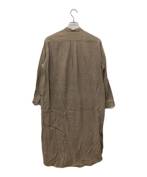 UNFIL（アンフィル）UNFIL (アンフィル) shankar cotton-flannel shirt dress ブラウンの古着・服飾アイテム