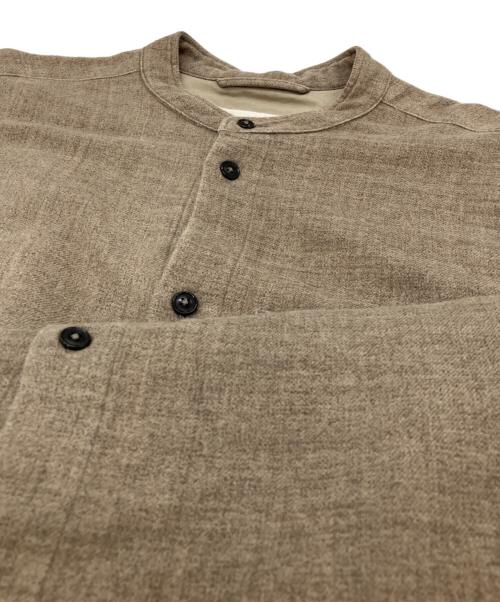 UNFIL（アンフィル）UNFIL (アンフィル) shankar cotton-flannel shirt dress ブラウンの古着・服飾アイテム