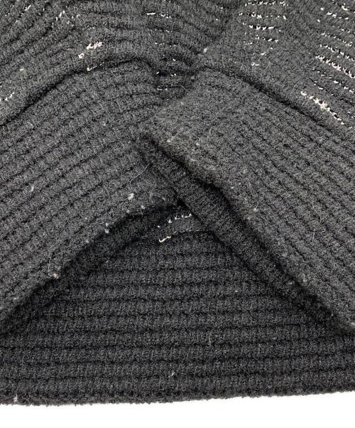 SAXONY（ザクソニー）SAXONY (ザクソニー) レザー切替ニット ブラック サイズ:XLの古着・服飾アイテム