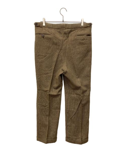 POLO RALPH LAUREN（ポロ・ラルフローレン）POLO RALPH LAUREN (ポロ・ラルフローレン) サスボタン付千鳥格子ウールパンツ ブラウン サイズ:88の古着・服飾アイテム