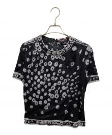 LEONARD（レオナール）の古着「プリント半袖カットソー」｜ブラック