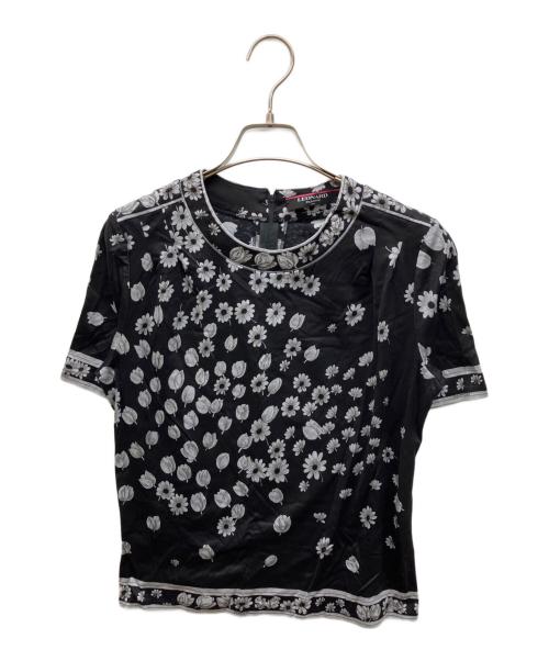LEONARD（レオナール）LEONARD (レオナール) プリント半袖カットソー ブラック サイズ:Mの古着・服飾アイテム