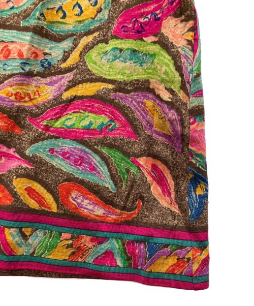 LEONARD（レオナール）LEONARD (レオナール) アマテ絵柄シルクブレンドカットソー レッド サイズ:Lの古着・服飾アイテム