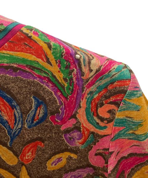 LEONARD（レオナール）LEONARD (レオナール) アマテ絵柄シルクブレンドカットソー レッド サイズ:Lの古着・服飾アイテム