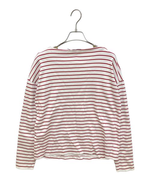 MONCLER（モンクレール）MONCLER (モンクレール) MAGLIA GIRPCOLLO　ボーダーロングスリーブカットソー レッド サイズ:XSの古着・服飾アイテム