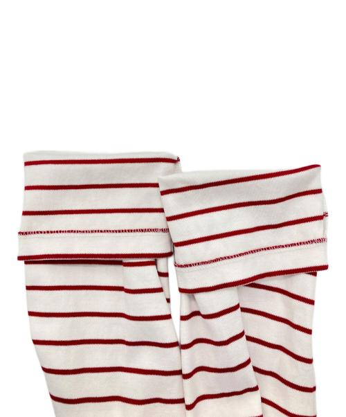 MONCLER（モンクレール）MONCLER (モンクレール) MAGLIA GIRPCOLLO　ボーダーロングスリーブカットソー レッド サイズ:XSの古着・服飾アイテム