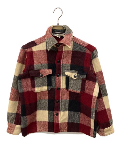 WOOLRICH（ウールリッチ）WOOLRICH (ウールリッチ) チェック柄ウールCPOシャツ レッド サイズ:Mの古着・服飾アイテム