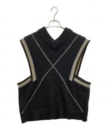 kudos（クードス）の古着「HEART CROSS KNIT VEST　ニットベスト」｜ブラック