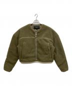 entire studiosエンタイアスタジオ）の古着「FLUFFY OVERCOAT　ショート丈　ボアジャケット」｜カーキ