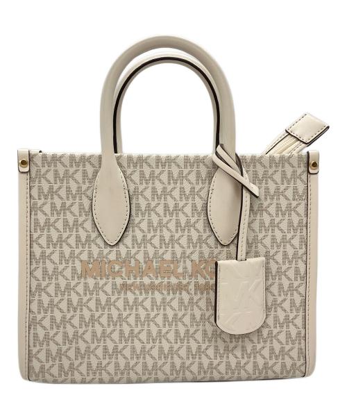 MICHAEL KORS（マイケル・コース）MICHAEL KORS (マイケル・コース) MIRELLA S MKシグネチャー ハンドバッグ ホワイトの古着・服飾アイテム