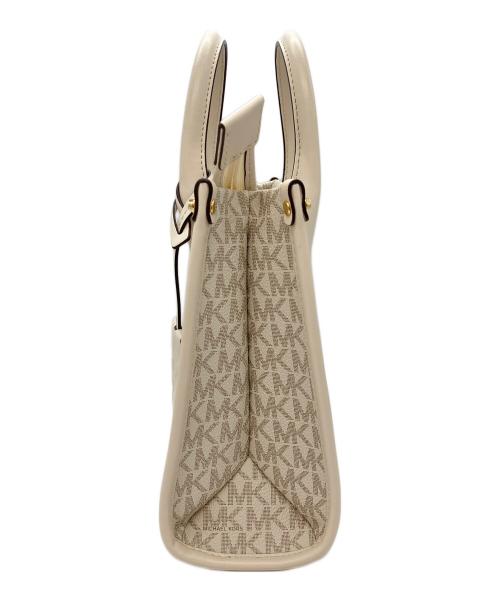 MICHAEL KORS（マイケル・コース）MICHAEL KORS (マイケル・コース) MIRELLA S MKシグネチャー ハンドバッグ ホワイトの古着・服飾アイテム