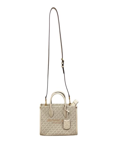 MICHAEL KORS（マイケル・コース）MICHAEL KORS (マイケル・コース) MIRELLA S MKシグネチャー ハンドバッグ ホワイトの古着・服飾アイテム