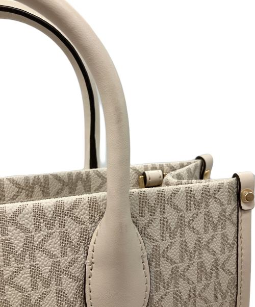 MICHAEL KORS（マイケル・コース）MICHAEL KORS (マイケル・コース) MIRELLA S MKシグネチャー ハンドバッグ ホワイトの古着・服飾アイテム