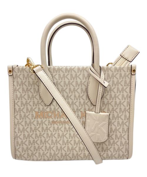 MICHAEL KORS（マイケル・コース）MICHAEL KORS (マイケル・コース) MIRELLA S MKシグネチャー ハンドバッグ ホワイトの古着・服飾アイテム