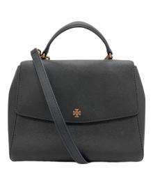 TORY BURCH（トリーバーチ）の古着「2WAYショルダーバッグ　EMERSON SMALL TOP HANDLE SATCHEL」｜ブラック