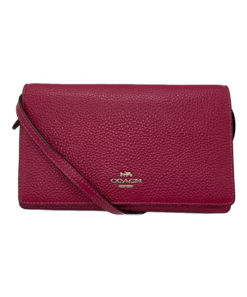COACH（コーチ）COACH (コーチ) ショルダーウォレットバッグ レッドの古着・服飾アイテム