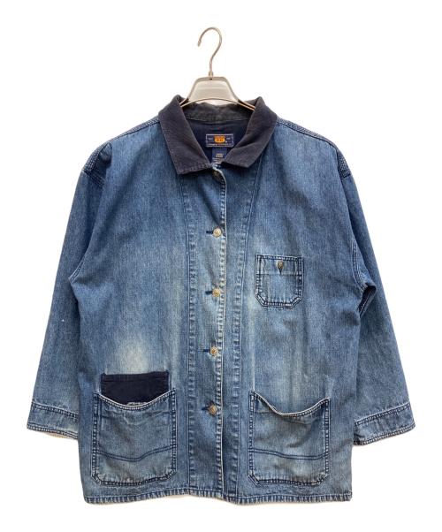 ROUTE66（ルート66）ROUTE66 (ルート66) 襟コーデュロイカバーオール インディゴ サイズ:Lの古着・服飾アイテム