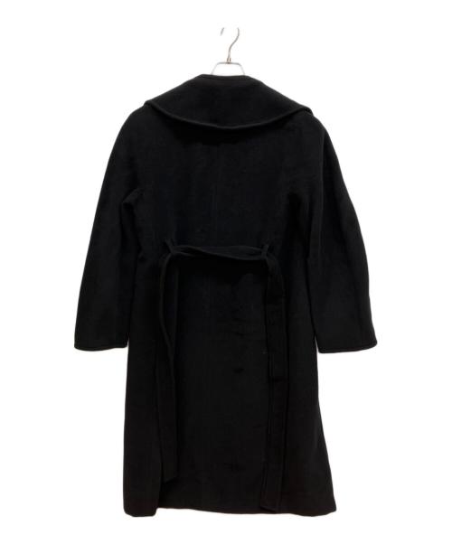 MaxMara（マックスマーラ）MaxMara (マックスマーラ) ベルト付ウールロングコート ブラック サイズ:40の古着・服飾アイテム