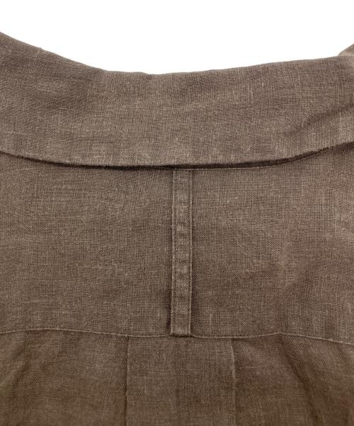 MARGARET HOWELL（マーガレットハウエル）MARGARET HOWELL (マーガレットハウエル) LINEN VOILE SHIRT 七分袖 プルオーバー ブラウン サイズ:1の古着・服飾アイテム