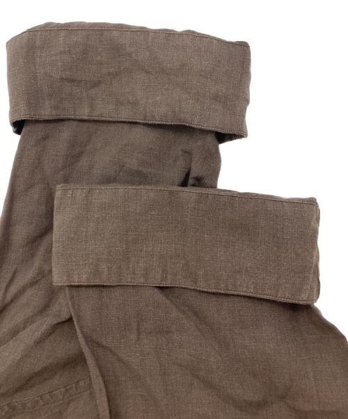 MARGARET HOWELL（マーガレットハウエル）MARGARET HOWELL (マーガレットハウエル) LINEN VOILE SHIRT 七分袖 プルオーバー ブラウン サイズ:1の古着・服飾アイテム
