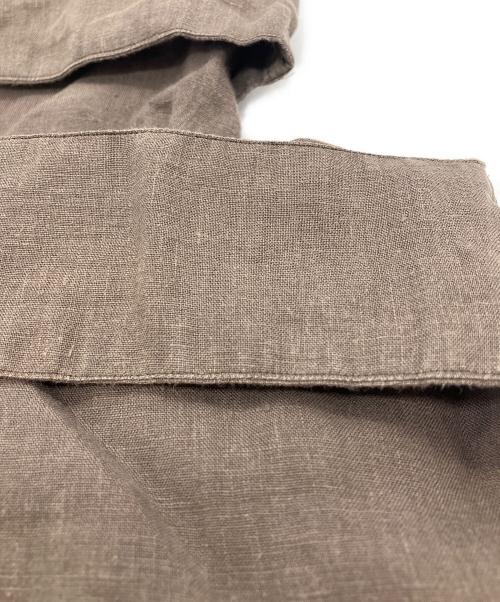 MARGARET HOWELL（マーガレットハウエル）MARGARET HOWELL (マーガレットハウエル) LINEN VOILE SHIRT 七分袖 プルオーバー ブラウン サイズ:1の古着・服飾アイテム