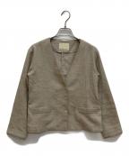 GALLARDA GALANTE NAVYガリャルダガランテネイビー）の古着「ノーカラージャケット」｜ベージュ