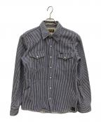 IRON HEARTアイアンハート）の古着「ヒッコリーウエスタンシャツ」｜ブルー