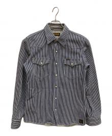 IRON HEART（アイアンハート）の古着「ヒッコリーウエスタンシャツ」｜ブルー