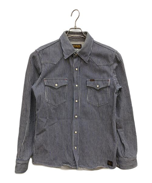 IRON HEART（アイアンハート）IRON HEART (アイアンハート) ヒッコリーウエスタンシャツ ブルー サイズ:Lの古着・服飾アイテム