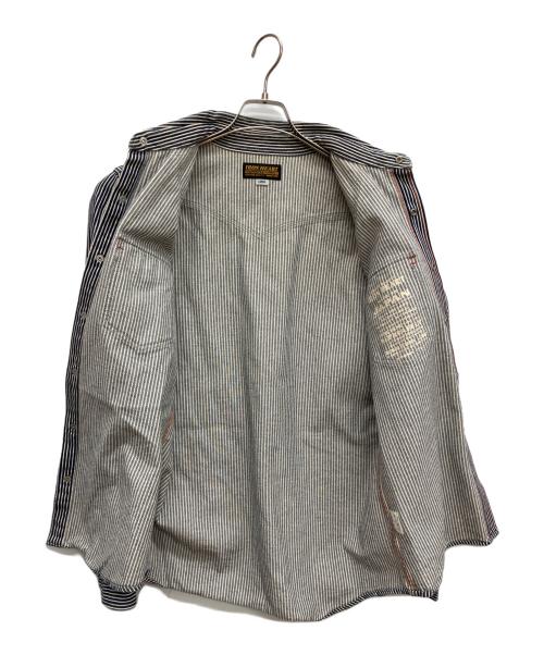 IRON HEART（アイアンハート）IRON HEART (アイアンハート) ヒッコリーウエスタンシャツ ブルー サイズ:Lの古着・服飾アイテム